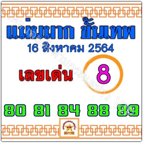 เลขเด็ด แม่นมากขั้นเทพ งวด 16 สิงหาคม 2564 | Data ไสย์